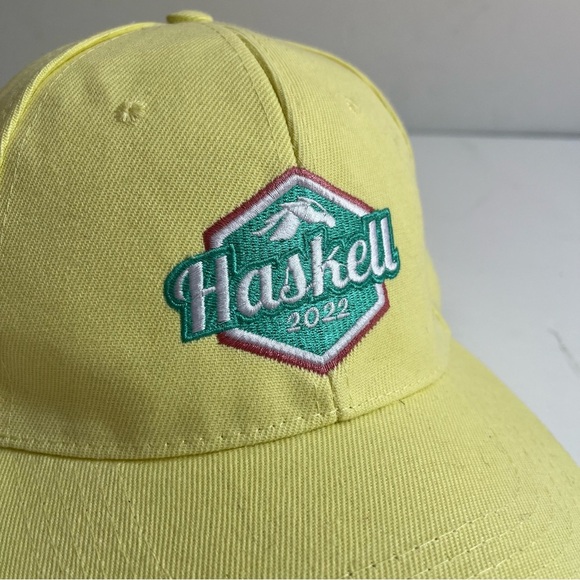 2022 Haskell Souvenir Hat - Pale Yellow with Teal, White, Pink Embroidery - Picture 2 of 6